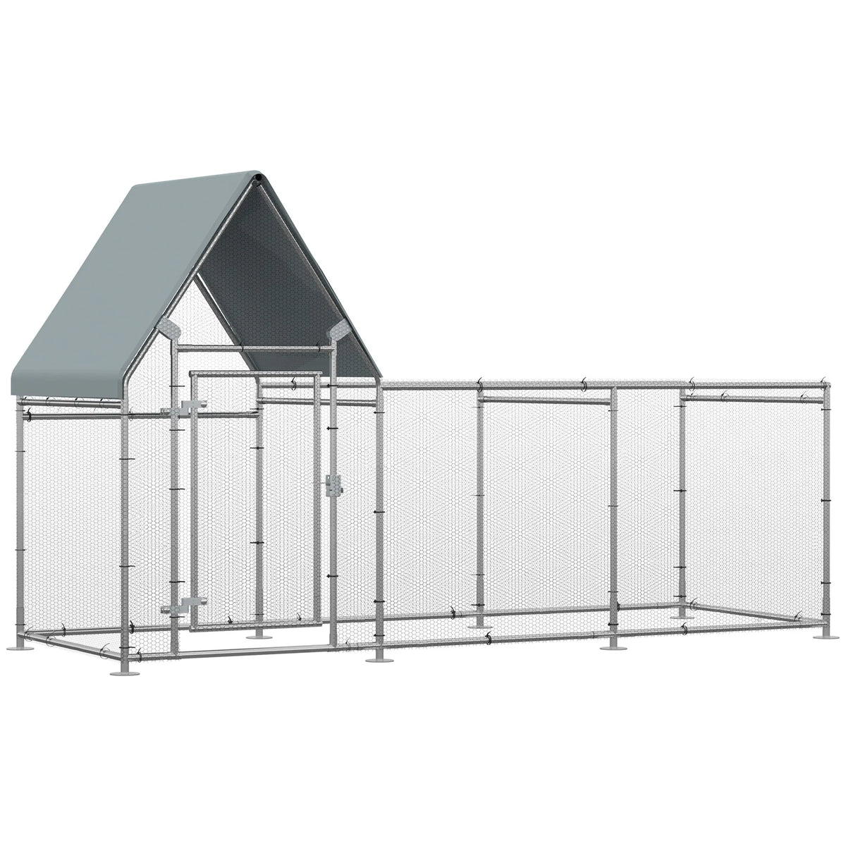 Walk In Chicken Run Large Galvanized Chicken Coop Hen Poultry House Cage