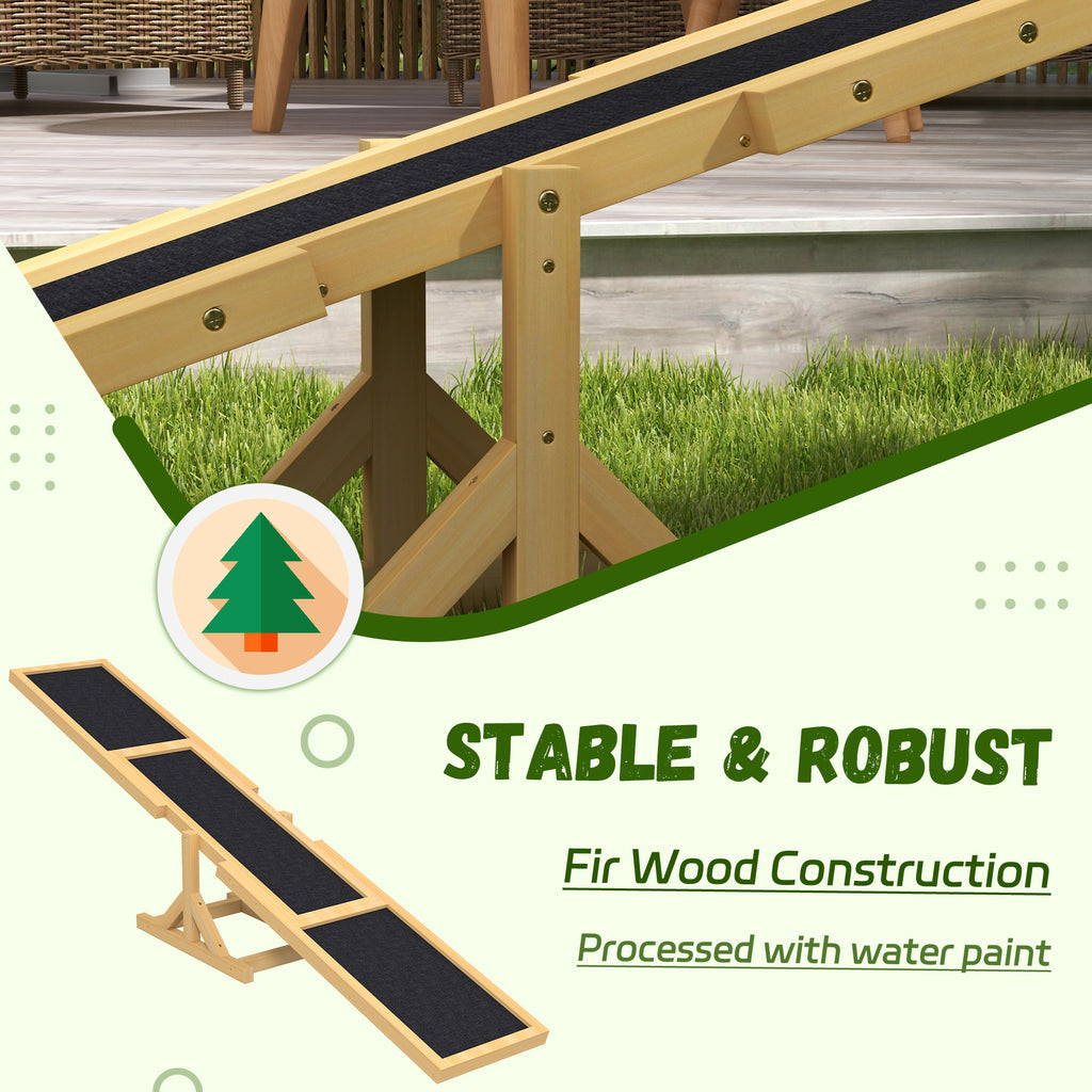 Wooden Dog Agility Seesaw for Training and Exercise Yellow - Image 2