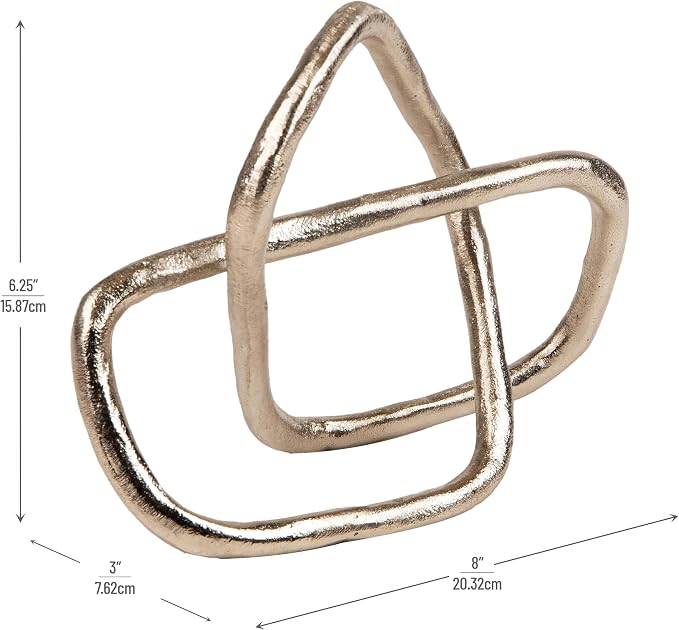 Silver Metal Geometric Infinity Sculpture Decorative Accent For Desk Coffee - Image 3