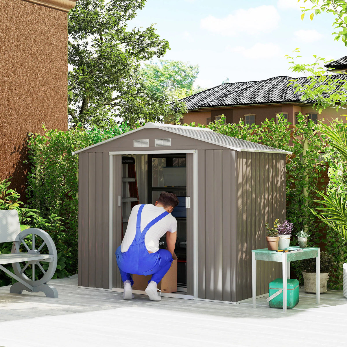 Outdoor Garden Storage Shed Tool House ( Amazon Shipping)(Prohibited by - Image 5