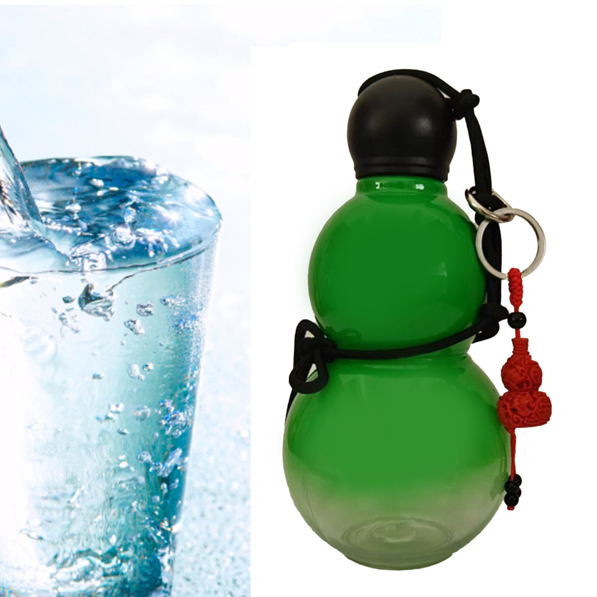 Gourd Style Water Bottle PC 800ml Insulated Chinese Retro Portable Sports Water - Image 2