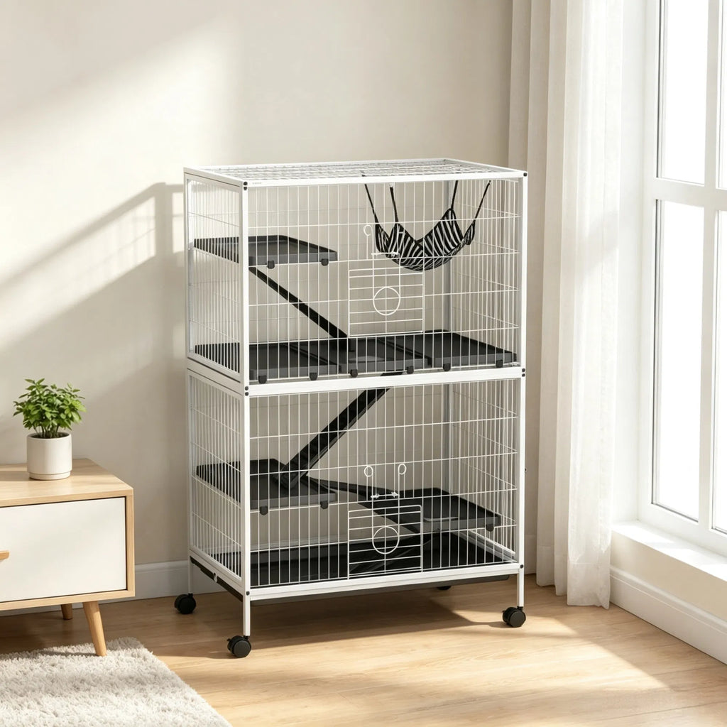 50 Inch Tall Rolling Ferret Chinchilla Cage Small Animal Pet Habitat with - Image 2