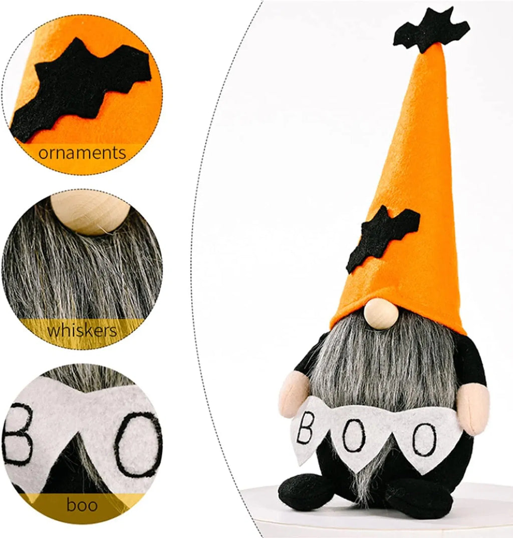2 Pack Halloween Gnomes Plush Decor Handmade Witch Swedish Tomte Gnome Nisse - Image 3