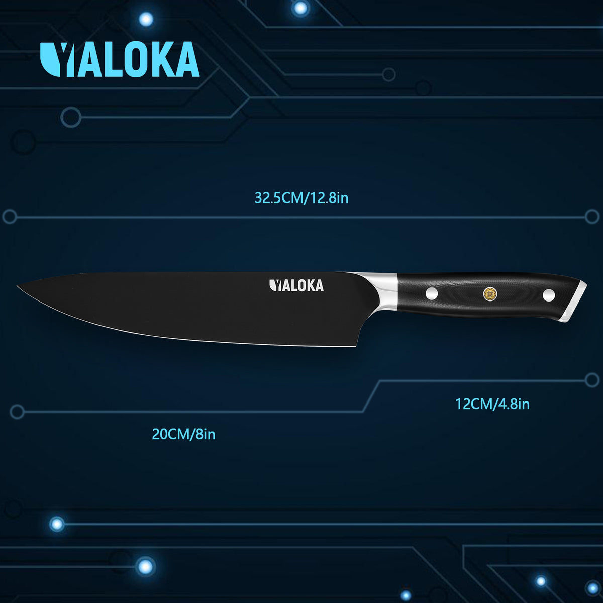 8 Inch Chef Knife Japanese Chef's Knife 7Cr17MoV High Carbon Steel Japanese - Image 4