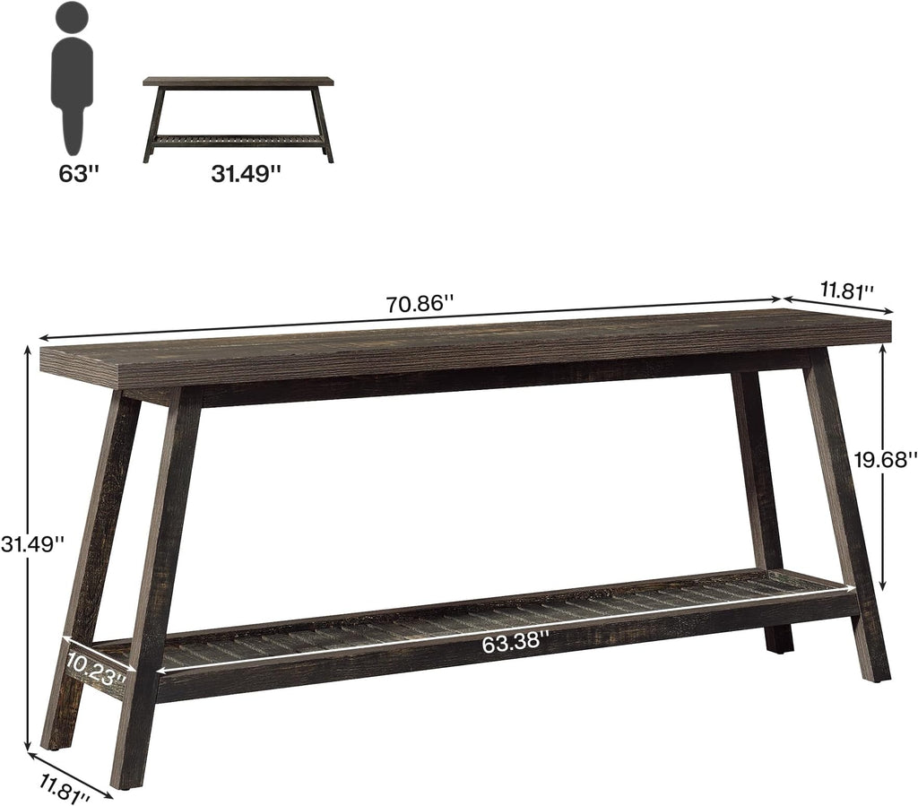 Two-Tier Living Room Sofa Console Table