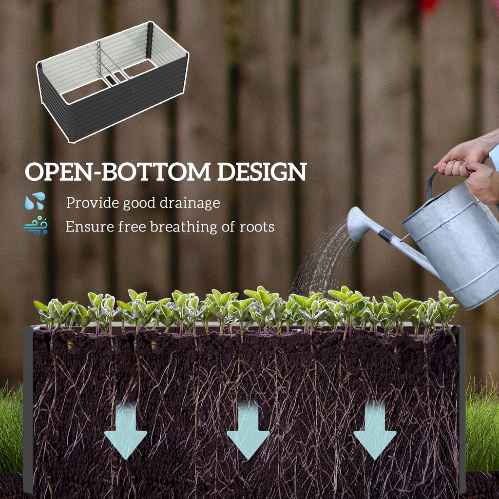 5' x 3' x 2' Raised Garden Bed Galvanized Planter Box for Growing Flowers - Image 4