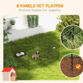 24inch Foldable Metal Exercise Pet Playpen Yard Dog Puppy Kennel Cage 8 Panel