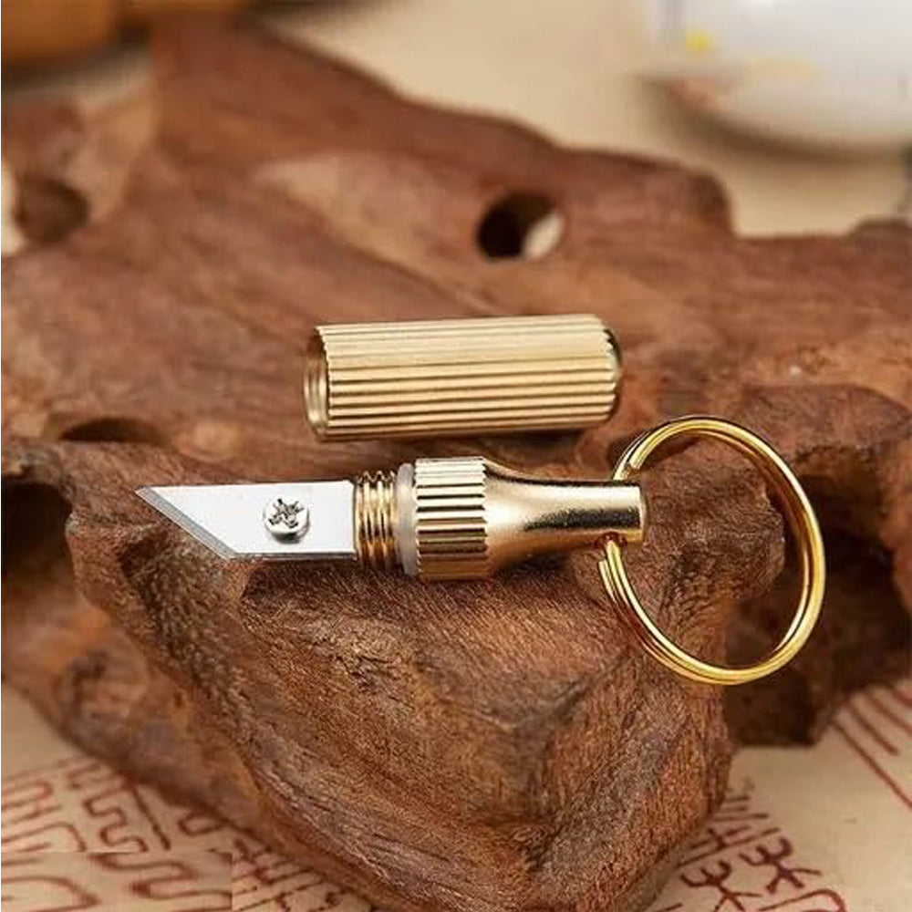 2PCS Stainless Steel Mini Pocket Knife Leaf Shaped Portable Capsule Knife - Image 2