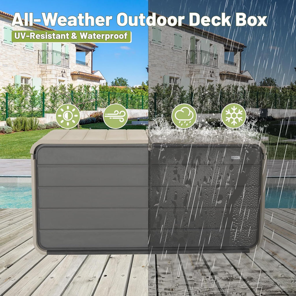 160-gallon resin outdoor deck storage box product view 2