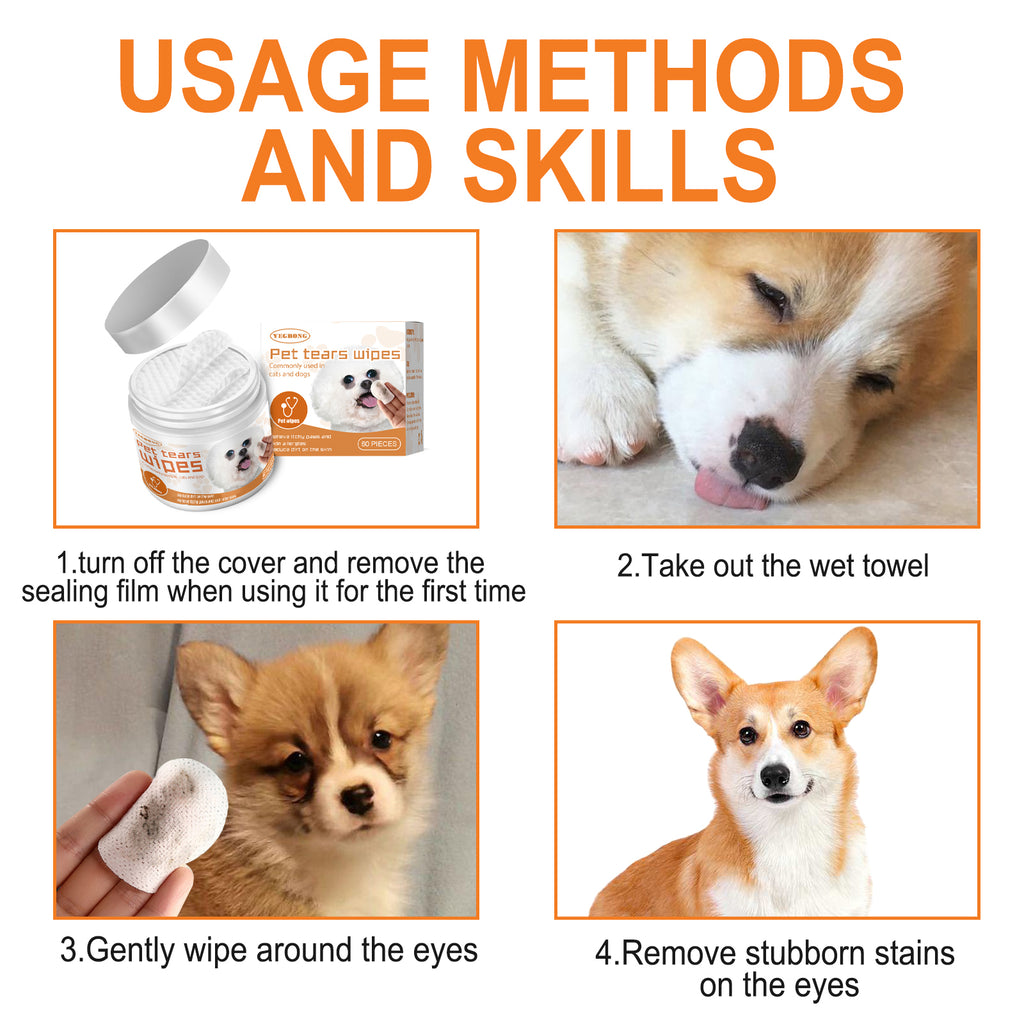 Yegbong Pet Wipes Clean Dogs And Cats Tear Stains Eye Cleaning Wipe Eye Dirt - Image 5
