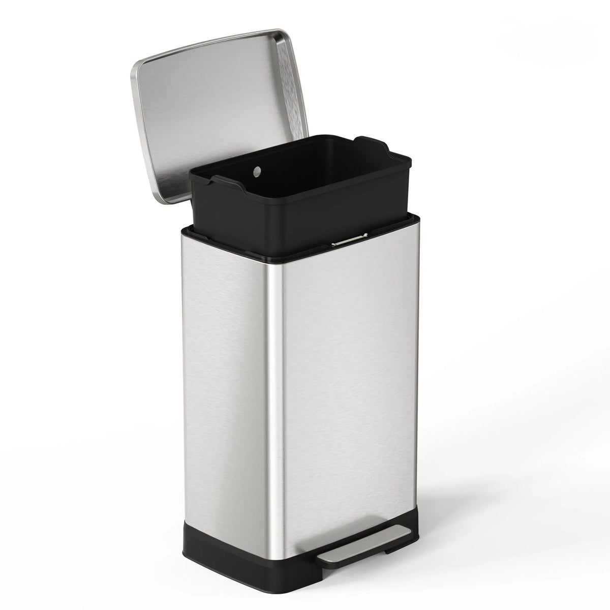 Brushed Nickel 14 Gallons Pedal Trash Can with Soft Close Lid Removable Inner - Image 3
