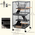 4 Tier Rolling Small Animal Cage Deluxe Guinea Pig Cage Ferret Cage for Mink