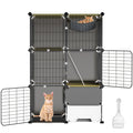1Pc 3 Tier Cat Cage Indoor with Litter Box Hammock Detachable Metal Wire Cat