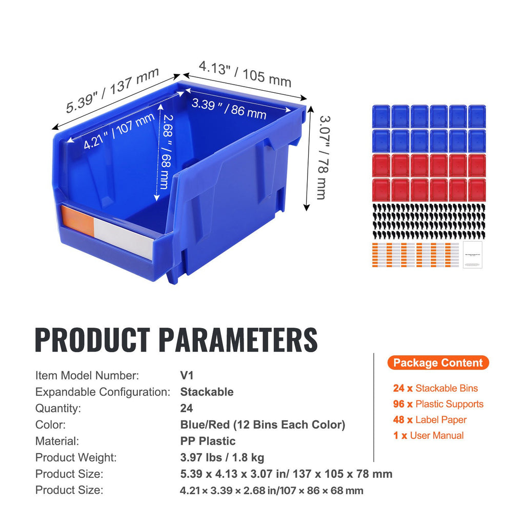 plastic storage bin hanging stackable packaging and components