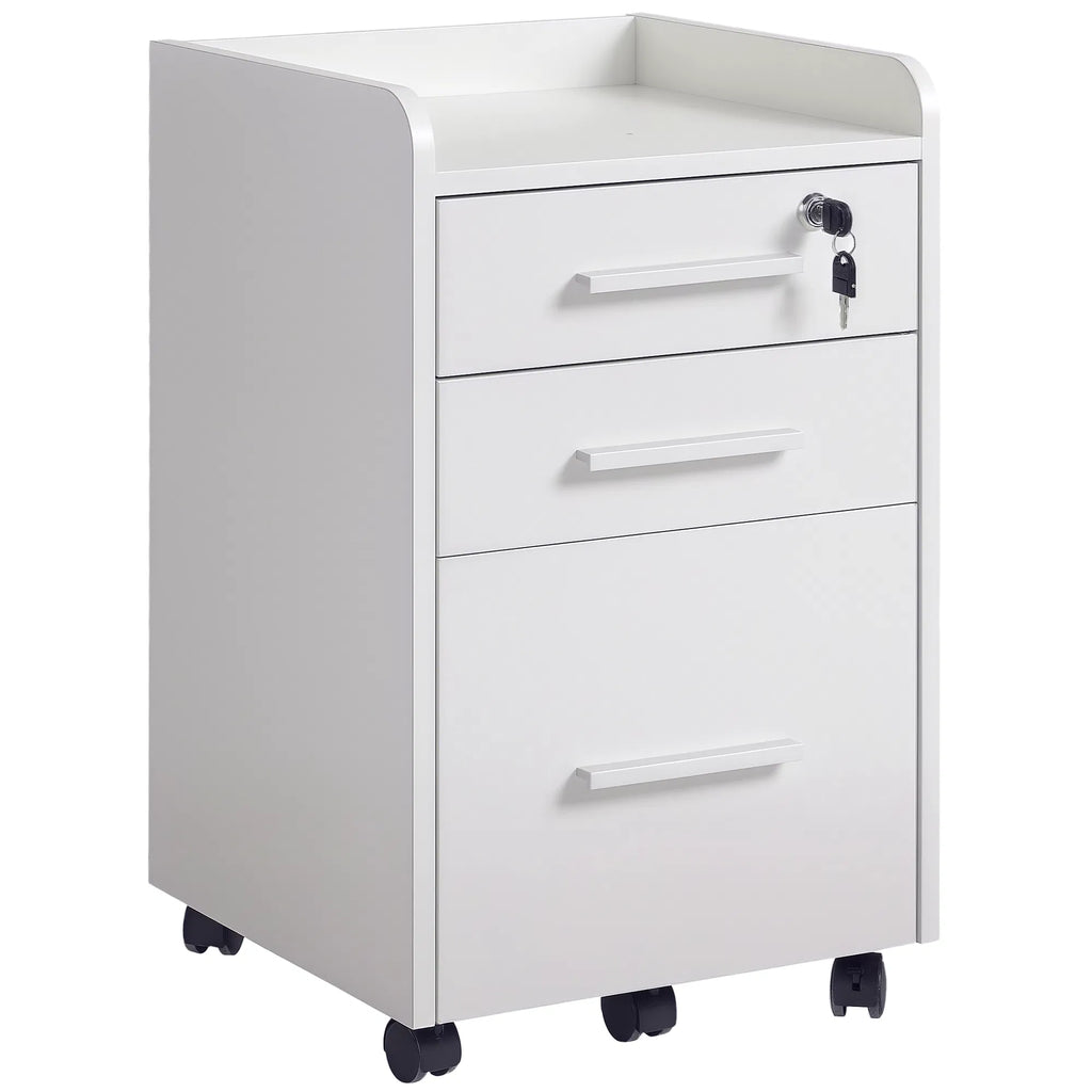 3 Drawer File Cabinet with Lock and Edged Top Lockable Filing Cabinet on - Image 4