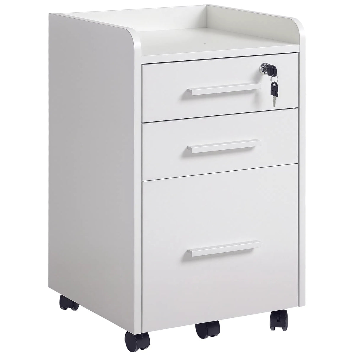3 Drawer File Cabinet with Lock and Edged Top Lockable Filing Cabinet on - Image 4