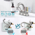 Bathroom Faucet 2 Handle Brushed Nickel with Aerator Swan Style 4 inch