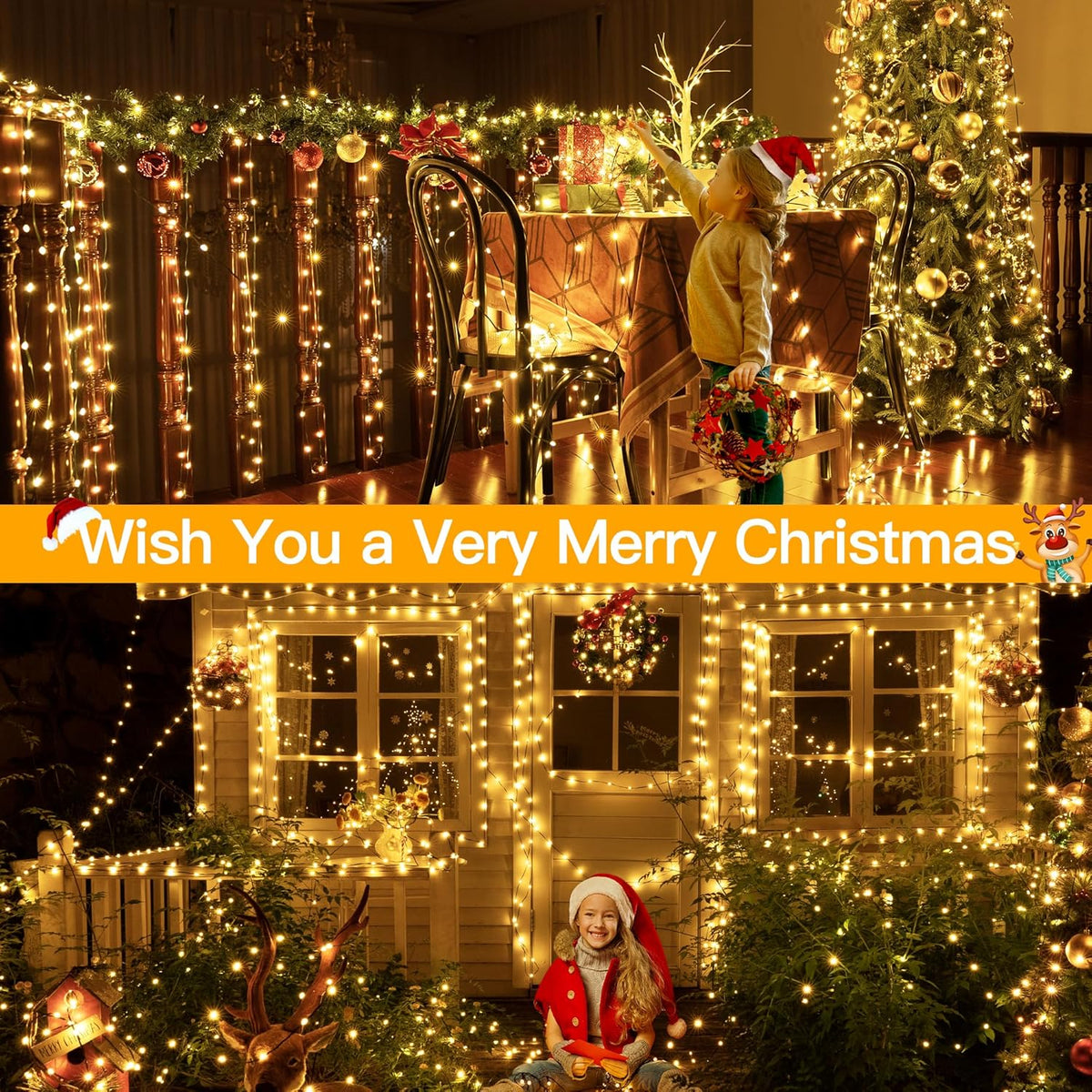 Warm White String Lights LED Ice Bar Light 10m 400mm Curtain Light Modes With - Image 3