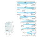 Kitchen Knife Set With Block 14 Piece BLUE Non Stick Paint Coating Stainless