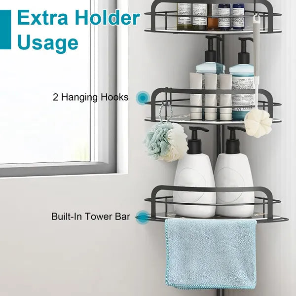rust resistant corner shower caddy dimensions and features