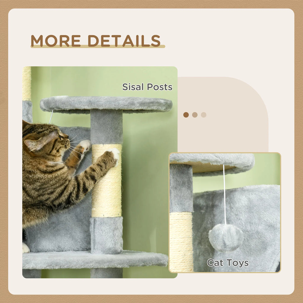 79" Cat Tree Multi Level with Two Condos Kitty Tower with Scratching Posts - Image 5