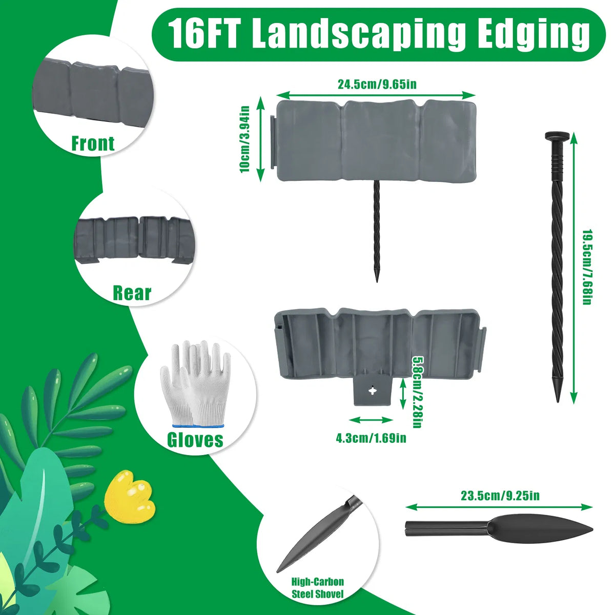 Flexible Cobblestone Landscape Edging Weather Resistant PVC Garden Border