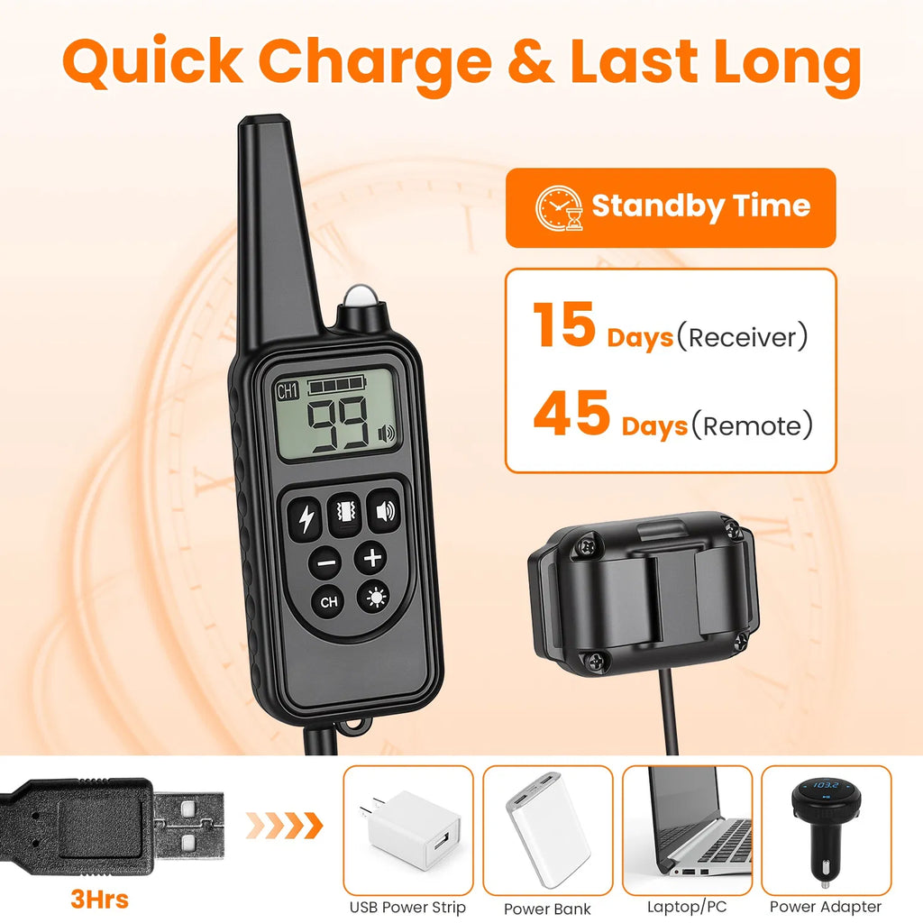 Dog Training Collar with Remote Rechargeable Dog Training Collar IP68 - Image 3