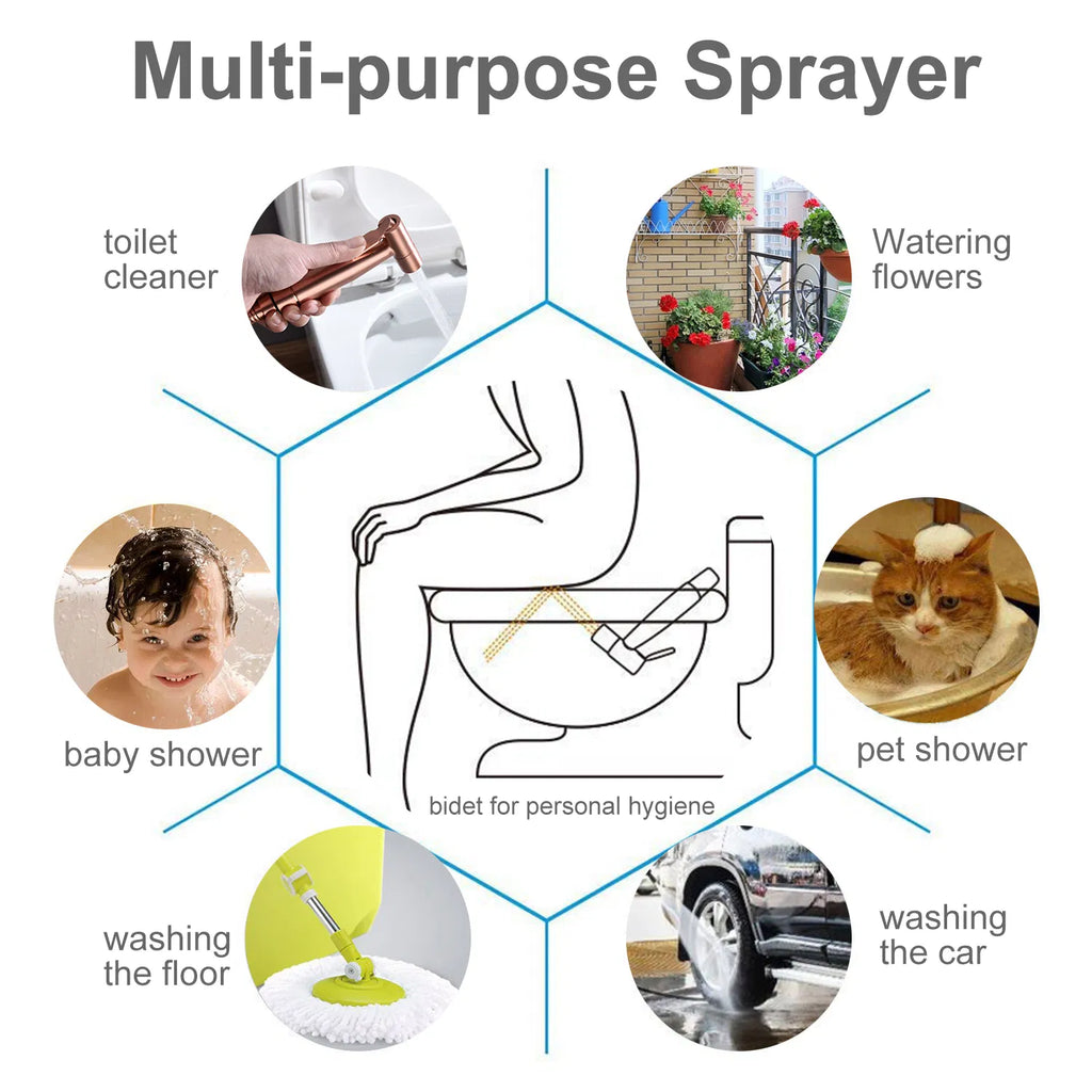 Bidet Sprayer for Toilet Handheld Cloth Sprayer Bathroom Sprayer Kit Spray - Image 5