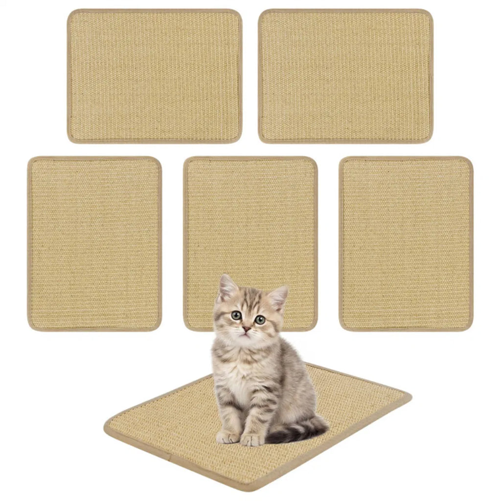 16 x 12 Inch Natural 6 Piece Cat Scratching Mats Sisal Material Anti Slip - Image 3