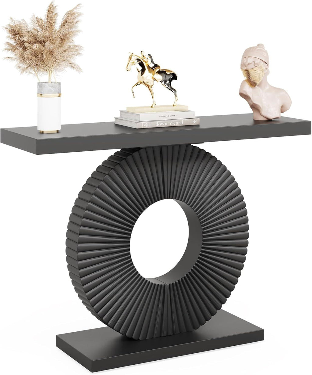 Black Wood Entryway Console Table