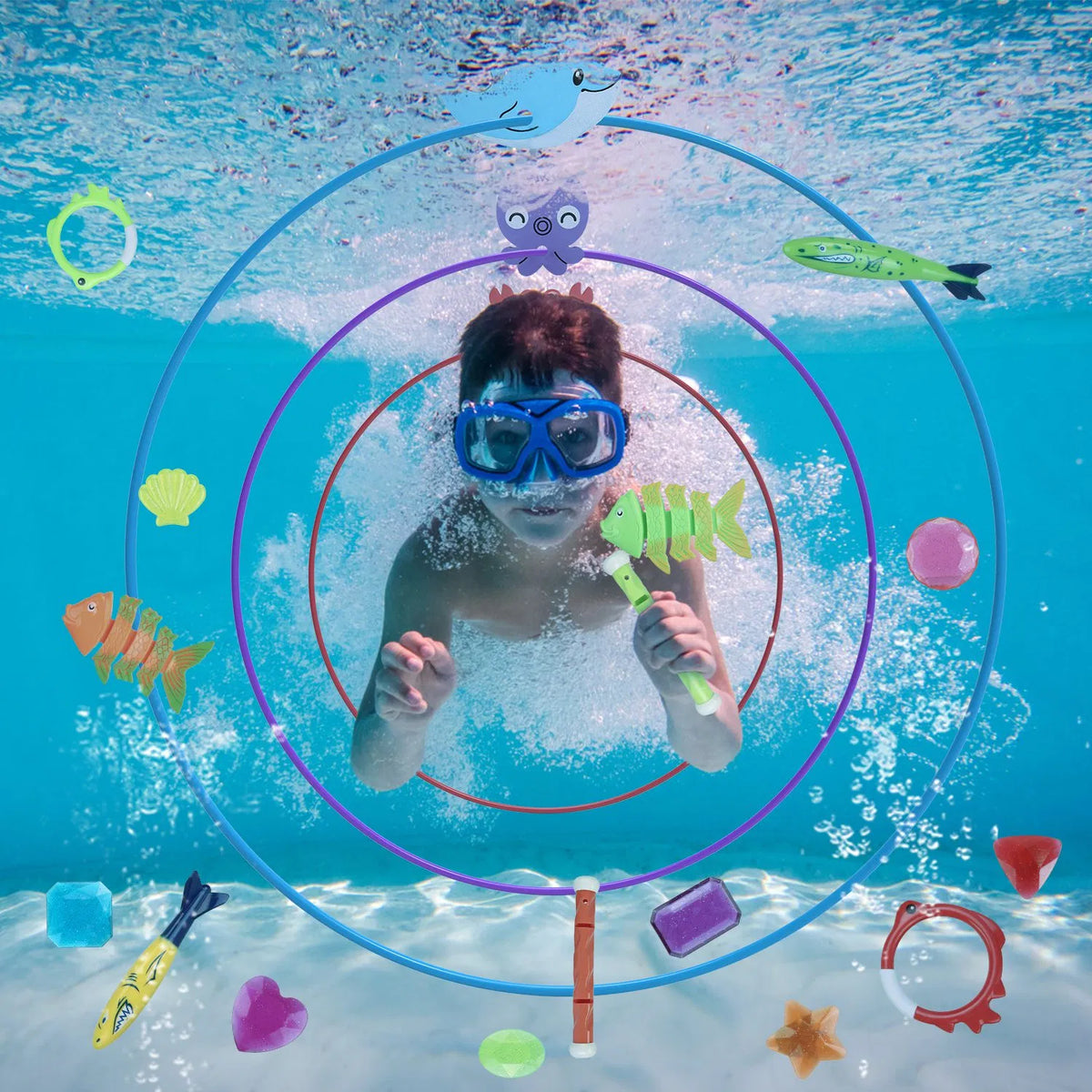 24Pcs Diving Toys Swimming Pool Toys Swim Toys for Kids Aged 3+ Years Old Swim - Image 4