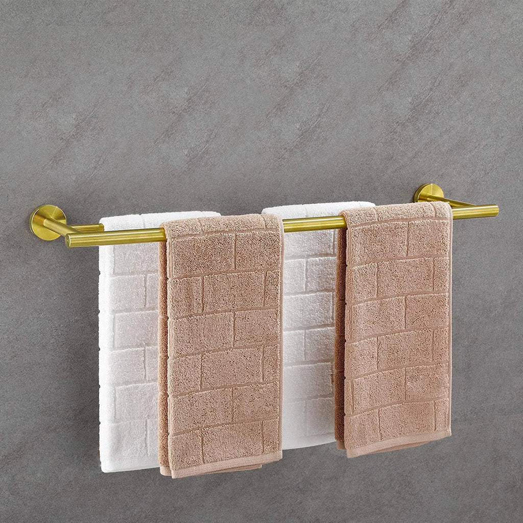 5 Piece Bathroom Towel Rack Set Wall Mount - Angle and Detail View