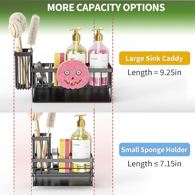 Smiley Face Kitchen Sink Caddy With Removable Brush Holder Self Draining - Image 6