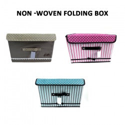 beige foldable fabric storage cube with lid for home organization
