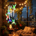 Solar Hummingbird Wind Chime With Aluminum Tubes 7 Color Changing Wind Chime