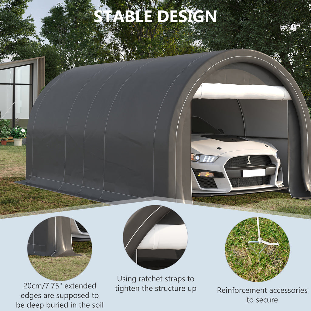 10' X 16' Carport Heavy Duty Portable Garage Storage Tent With Large Zippered - Image 4