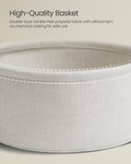 VASAGLE Small Round Side End Table Small Nightstand With Fabric Basket