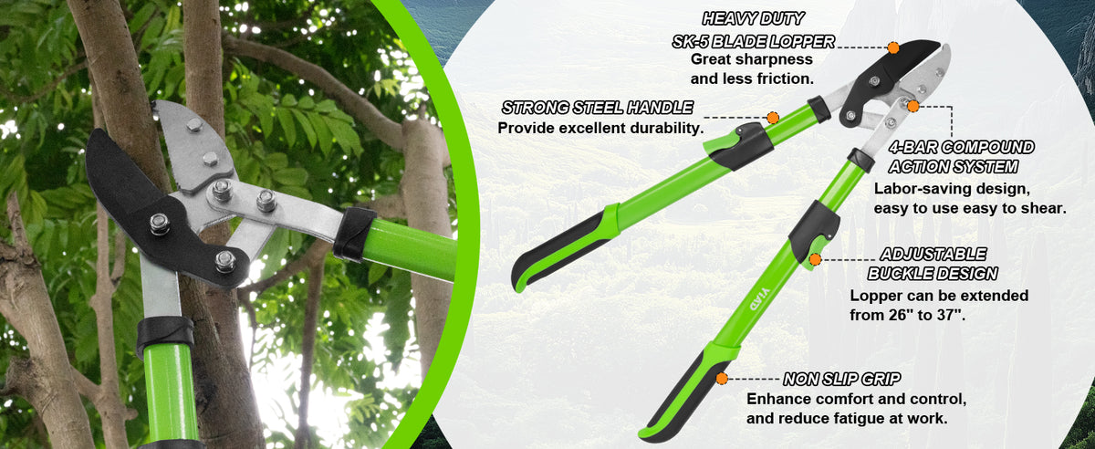 telescopic handle with knife for in use lifestyle