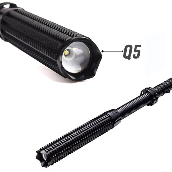 USB Rechargeable LED Flashlight Retractable Torch 3 Mode Zoomable Security - Image 2