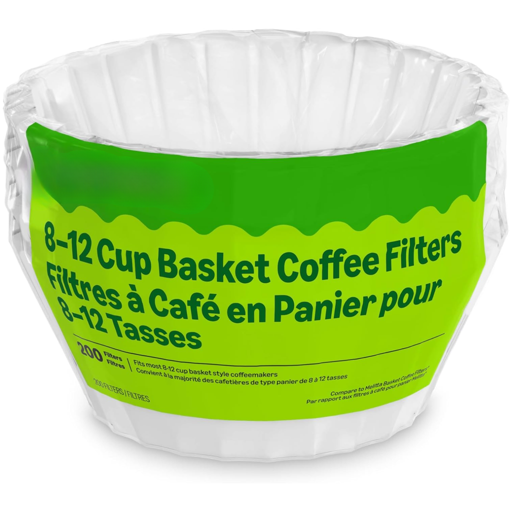 200 Count Basket Coffee Filters For 8 12 Cup Coffee Makers White Disposable - Image 3