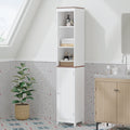 Tall Bathroom Storage Cabinet with Reversible Door