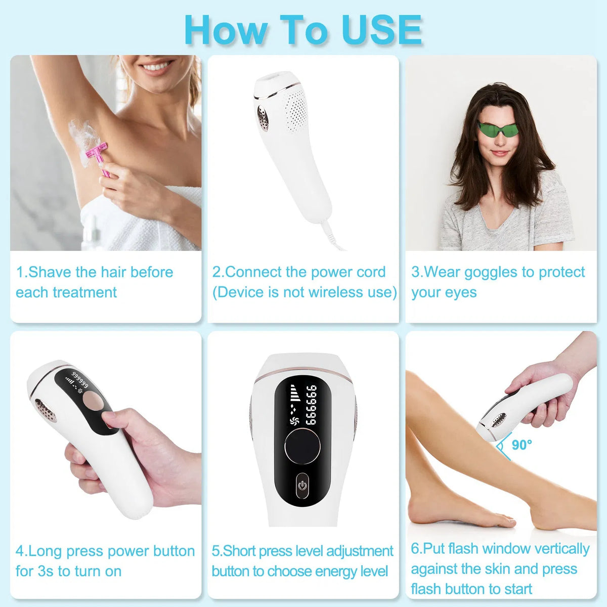 Laser Hair Removal For Woman Man Ice Cooling Permanent IPL Hair Remover with - Image 3