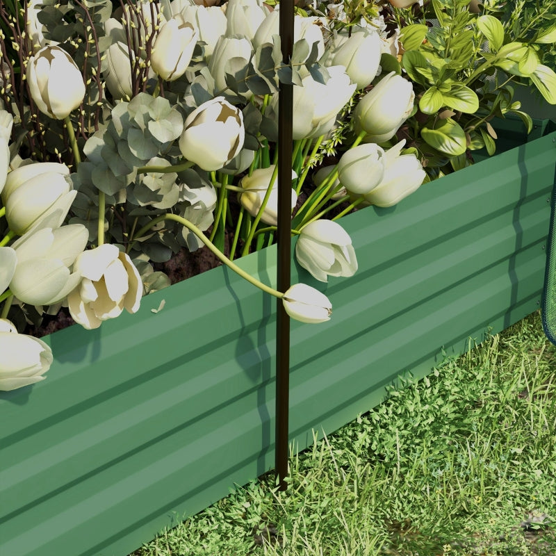 Green Raised Garden Bed with Crop Cage and Shade Cloth