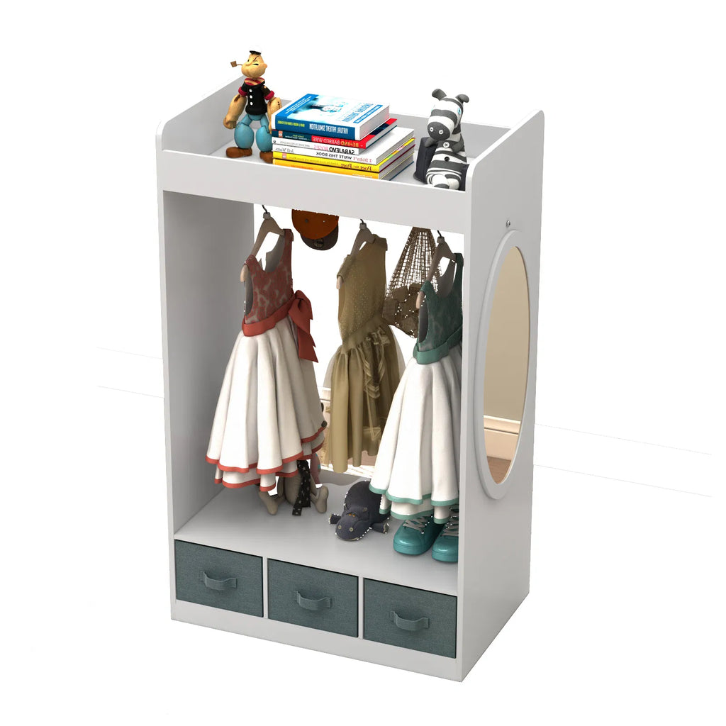 kids costume organizer rack armoire dimensions and features