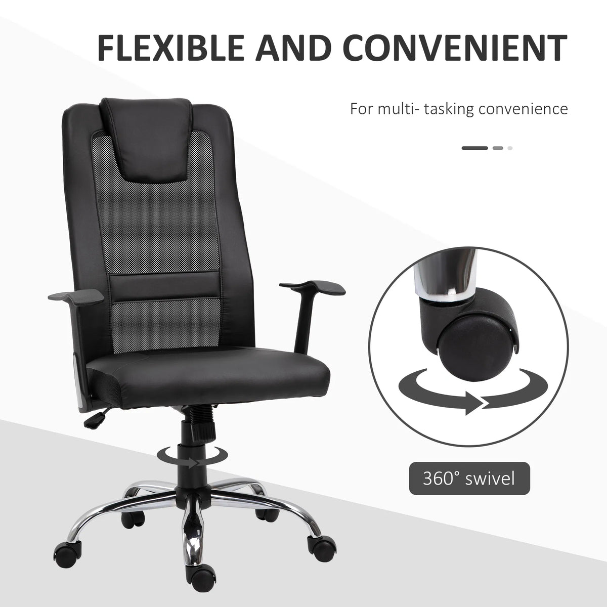 Ergonomic Office Chair with Thick Padded Headrest Mesh Computer Desk Chair - Image 5