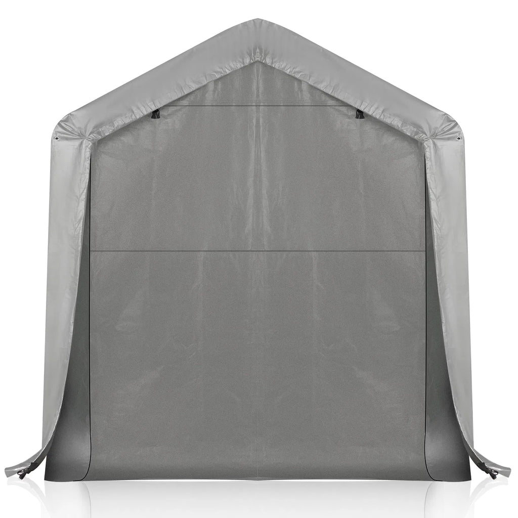 8x12ft heavy duty portable outdoor storage shelter shed with roll up zipper door - angle 10 detail