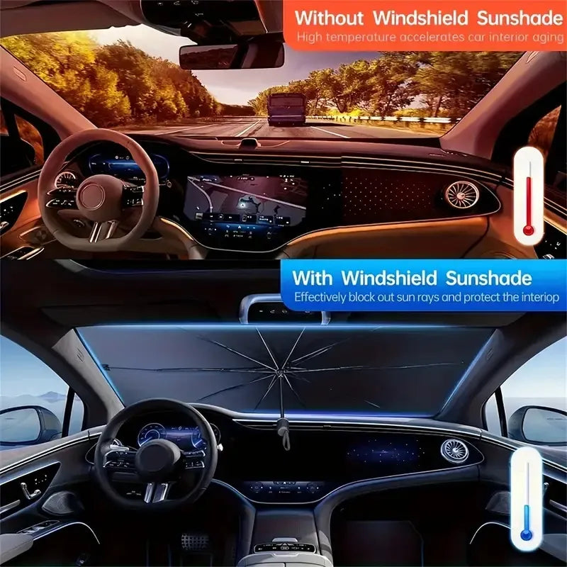 Upgraded General Purpose Version Rainbow Umbrella Car Windshield Sunshade UV - Image 2