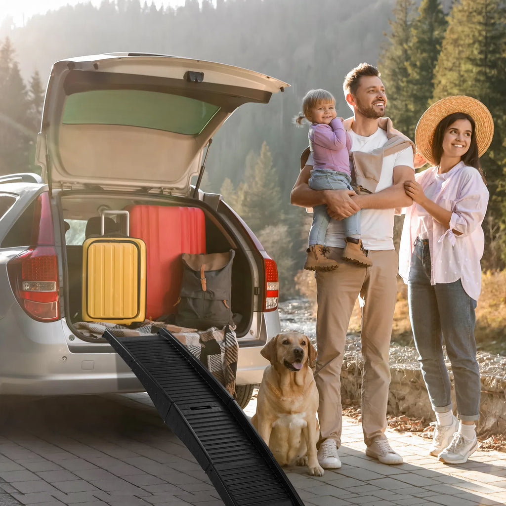 60 inch Nonslip Folding Dog Ramp Tri Fold Portable Lightweight Pet Ramp for - Image 2