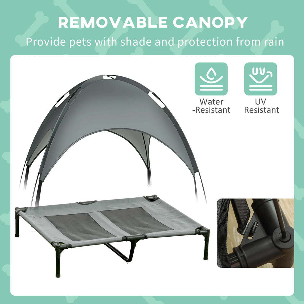 Large Elevated Dog Bed 6.2" L X 29.9" W 36.2" H Foldable Outdoor Cat Dog Canopy
