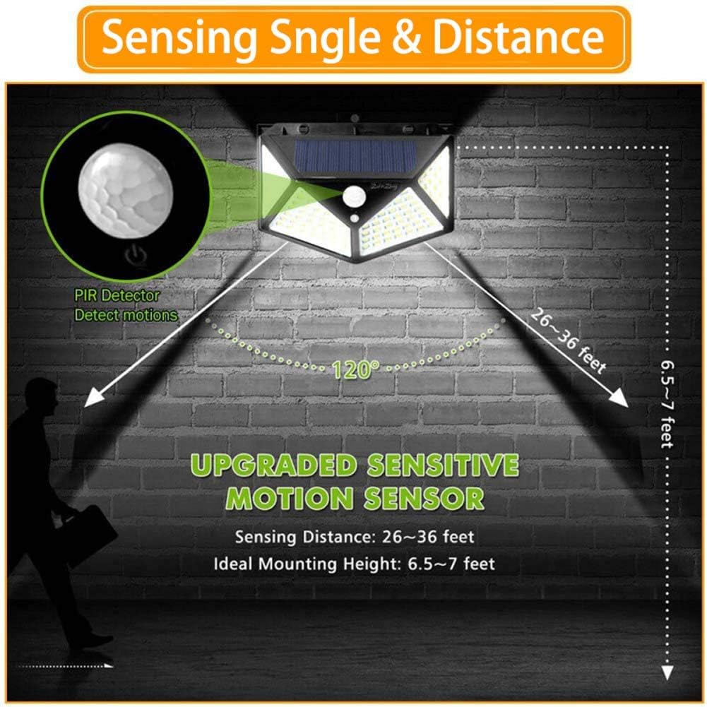 Aolyty Solar Lights Outdoor Motion Sensor Wall Light 3 Lighting Modes IP65 - Image 2